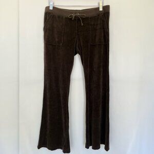 Juicy Couture Y2K Low Waisted Velour Track Pants with Pockets